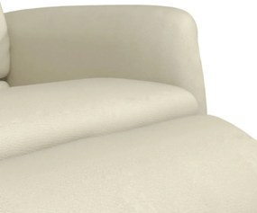 Cadeira reclinável com apoio de pés couro artificial cor creme