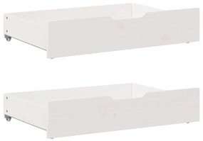 Gavetas para cama 2 pcs 80x55x16 cm pinho maciço branco