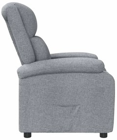 Poltrona reclinável tecido cinzento-claro