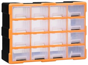 149601 vidaXL Caixa organizadora com 16 gavetas médias 52x16x37 cm