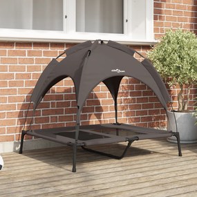 vidaXL Cama Elevada para Cães com Capa Removível Castanha L Aço