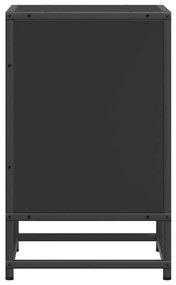 Mesa de cabeceira 40x31x50cm derivados de madeira preto e metal