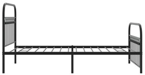 Estrutura de cama com cabeceira e pés 100x200 cm metal preto