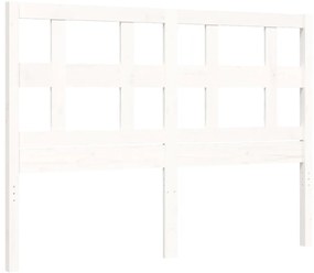 Estrutura de cama com cabeceira 140x190cm madeira maciça branco
