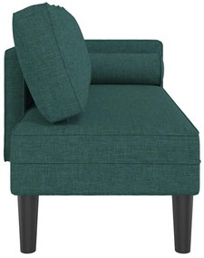 Chaise lounge com almofadões tecido verde-escuro