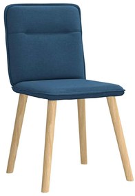 Cadeiras de jantar 6 pcs tecido azul