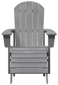Cadeiras Adirondack vidaXL com Apoios para os Pés 2 pcs Cinza Claro HD