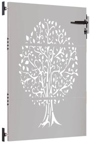 Portão de jardim 85x125 cm aço corten design árvore
