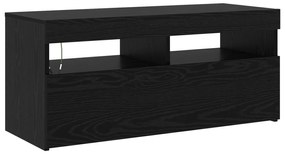 Gabinetes de TV vidaXL 2 pcs com Luzes LED Madeira de Carvalho Preto,
