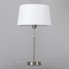 Candeeiro de mesa em aço com cúpula branca 35 cm ajustável - Parte Design,Moderno