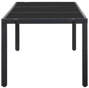 Conjunto de jantar para exterior 9 pcs vime PE preto