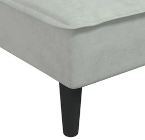 Sofá-cama em forma de L 255x140x70 cm veludo cinzento-claro