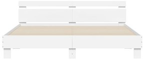 Estrutura cama c/ cabeceira e luzes LED 180x200 cm branco