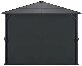 Gazebo com cortinas Alumínio 3x3 m preto