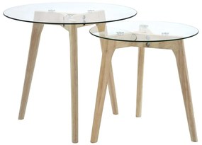 vidaXL Conjunto de mesas de apoio 2 pcs vidro temperado