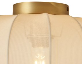Plafon Japandi Dourado com Abajur Bege - Pluni Japandi
