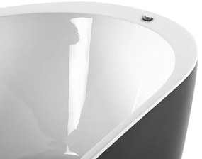 Banheira autónoma de hidromassagem em acrílico preto com LED 170 x 80 cm NEVIS Beliani