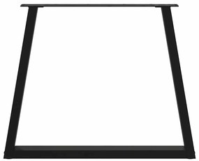 Pernas para mesa de jantar em V 3 peças, preto, 70x(72-73,3) cm, aço