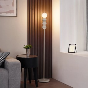 Candeeiro de Pé Retro Bege com Vidro Mate - Fedde