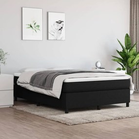 vidaXL Estrutura de cama com molas 140x200 cm tecido preto