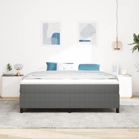 Cama Box com Colchão - Cinza Claro, Super King, Tecido de Cotele