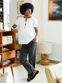 Camisa de amamentação e gravidez branco