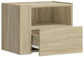 Mesa de cabeceira de parede 45x30x35 cm carvalho sonoma