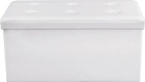 Banco com arrumação 76 x 38 x 38 cm Couro sintético Branco