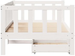 Sofá-cama com gavetas 80x200 cm madeira de pinho maciça