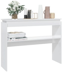 Mesa consola 102x30x80 cm derivados madeira branco brilhante