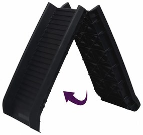 Rampa para cães dobrável 155,5x40x15,5 cm preto