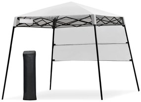 Tenda com abertura automática e pernas inclinadas 182 x 182 cm de proteção solar para exterior branco