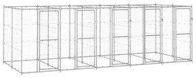 vidaXL Canil de exterior 12,1 m² aço galvanizado