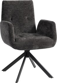 HOMCOM Poltrona estofada, poltrona de destaque, design moderno, giratória, até 120 kg, Preto | Aosom Portugal