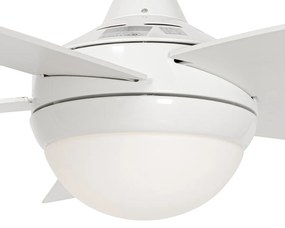 Ventilador de teto inteligente branco com LED e comando remoto - Cool Moderno