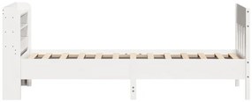 Cama sem colchão 90x190 cm madeira de pinho maciça branco