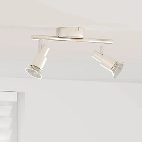vidaXL Spotlight de Teto 2 Direções Ajustáveis Níquel Escovado GU10