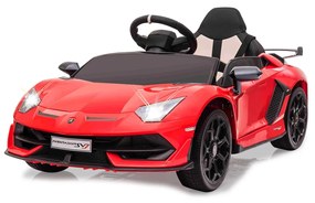 Carro elétrico Infantil a bateria Lamborghini Aventador SVJ vermelho 12V Controlo remoto 2,4GHz