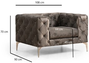 Cadeira Wing Como – Antracite – 108 cm x 70 cm x 90 cm