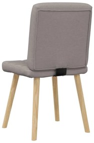 Cadeiras de jantar 6 pcs tecido cinzento-acastanhado