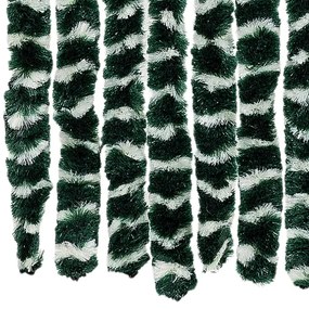 Cortina anti-insetos 56x200 cm chenille verde e branco