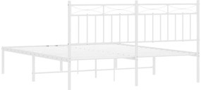 Estrutura de cama com cabeceira 160x200 cm metal branco