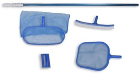 Kit limpeza de piscina, 1 escova,  2 apanha folhas, uma esponja e uma