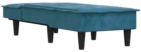 Chaise longue veludo azul