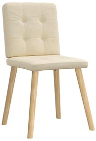 Cadeiras de jantar 6 pcs tecido cor creme