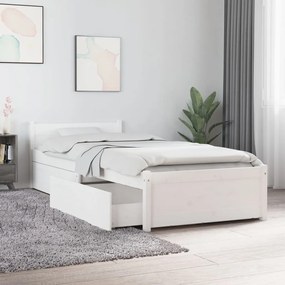 Estrutura cama com gavetas 75x190 cm 2FT6 Small Single branco