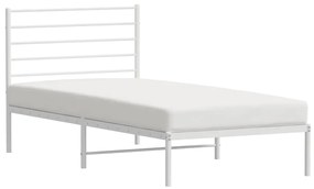 Estrutura de cama com cabeceira 100x200 cm metal branco