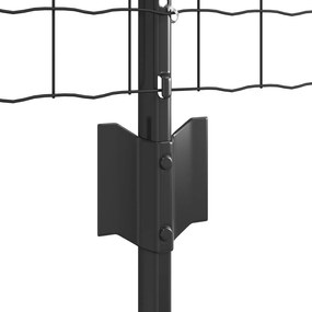 Cercas Euro com 22 Postes U Cinza 0,6x50 m Aço