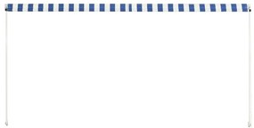 Toldo retrátil 250x150 cm azul e branco