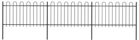 vidaXL Cerca de jardim com arco superior em aço 537x100 cm preta